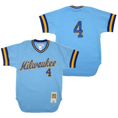 Milwaukee Brewers 4 Paul Molitor Blue Throwback MLB Jersey